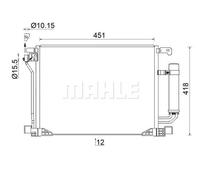 Condensador del aire acondicionado AC 953 000S MAHLE para NISSAN JUKE JUKE Van