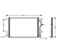 Condensador del aire acondicionado AI5199 AVA QUALITY COOLING para AUDI A4 B6