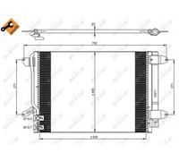 Condensador del aire acondicionado R 1234yf 350028 NRF para VW JETTA IV BEETLE