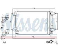Condensador del aire acondicionado R 134 a 940238 NISSENS para VW JETTA IV