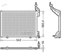 Condensador del aire acondicionado R 134 a DCN10048 DENSO para FORD FIESTA VI