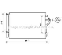 Condensador del aire acondicionado R 134 a HY5280D AVA QUALITY COOLING para KIA