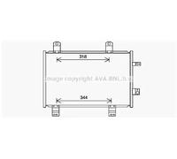 Condensador del aire acondicionado R 134 a MZ5284 AVA QUALITY COOLING para MAZDA