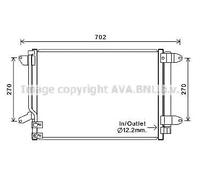 Condensador del aire acondicionado R 134 a VN5330D AVA QUALITY COOLING para VW