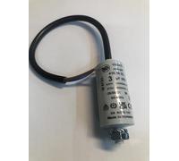 Condensador Ducati Energia 3UF, 450 voltios con salida de cable y tornillo.