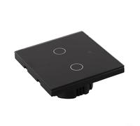 Condensador equipado 2 Gang Smart Switch para Tuya App y para plataforma con panel táctil para activación por voz forALEXA (negro)