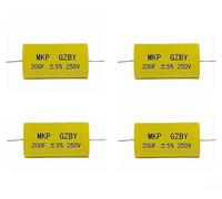 Condensador MKP 33uF 250V 4 unidades para redes de altavoces pasivos Crossover compatible con frecuencia equilibrada (20 µF)