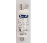Condensador permanente para motor, 2.5uF, 450V, Polipropileno metalizado, Terminal Faston, Comar