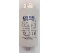 Condensador permanente para motor, 20uF, 450V, polipropileno metalizado, terminal Faston doble, Comar