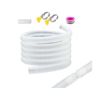 Condensate Drain Hose Kit Thickened Easy Install with 2 Clamps AC Drain Hose Extension, Portable Daily Organizer, Practical Maintenance Tool, for Washing Machine, Apartment, Balcony, Seasonal Service