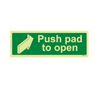 Condiciones de seguridad vsafety 22002 AX-G puerta signo, push Pad abrir," paisaje, 1 mm brilla en la oscuridad plástico, 300 mm x 100 mm), color verde