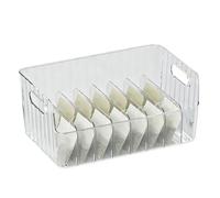 Condiment Packet Organizer - Non Slip Adjustable Clear Handle Food Storage Box | Kitchen Spīce Bag Organizer With Removable Compartments | Plaştic Snack Containers For Home Kitchen Living Room Table O