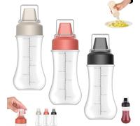 Condiment Squeeze Spray Bottle, 350ml 5 Hole Multi Hole Dispenser with Dust-Proof Cover & Removable Labels, Plastic Clear Squeeze Bottles for Ketchup and Mustard, 350ml (3pcs-Mix)