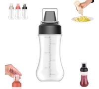 Condiment Squeeze Spray Bottle, 350ml 5 Hole Multi Hole Dispenser with Dust-Proof Cover & Removable Labels, Plastic Clear Squeeze Bottles for Ketchup and Mustard, 350ml (B#)