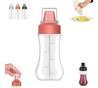 Condiment Squeeze Spray Bottle, 350ml 5 Hole Multi Hole Dispenser with Dust-Proof Cover & Removable Labels, Plastic Clear Squeeze Bottles for Ketchup and Mustard, 350ml (A#)