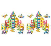 CONDIS 120 Piezas Bloques de Construcción Magnéticos, Juguetes Niños de 3 4 5 6 7 8 Años Juegos Educativos Viaje Juego de Imanes magneticas para Niños Niñas Montessori Regalos (Paquete de 2)