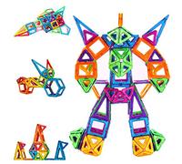 CONDIS Construcciones Magneticas Niños 114 Piezas Bloques de Construcción Magnéticos Juegos Magneticos Imanes Juguetes Niños de 3 4 5 6 7 Años Educativos Montessori Viaje Regalos para Niños Niñas