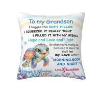 Condlin Funda de almohada personalizada con estampado de animales de dibujos animados para un ser querido y nieto, fundas de almohada personalizadas para mi nieto, fundas de almohada opcionales para