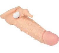 CondóN De Gran TamañO Con VibracióN De PartíCulas Grandes Alargar Y Ensanchar Las Mangas Del Pene Doble CondóN Masculino Coqueteo Multifuncional Reutilizable (235X50 mm)