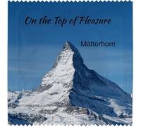 Condón humorístico - modelo suizo - Látex fino y resistente - Impreso en Francia - Capota de hombre (ON THE TOP OF PLEASURE)