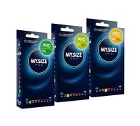 Condones MY.SIZE PRO, talla 1,2,3-47,49,53 mm, 3x10 piezas - ajuste perfecto y talla adecuada para todos