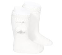 Condor 4013-2504/2-BLANCO-4 - CALCETIN ALTO BORLAS bebé-niños color: BLANCO talla: 4