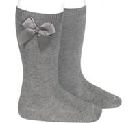 CONDOR - CALCETIN NIÑOS ALTO CON LAZO niñas color: GRIS CLARO talla: 2