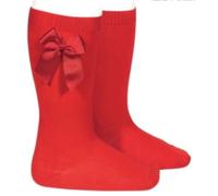 Condor - CALCETIN NIÑOS ALTO CON LAZO Niñas color: ROJO talla: 4