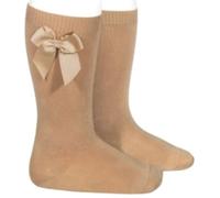 Cóndor Calcetines altos lisos con lazo lateral Camel, Talla 00 (3-6 meses)