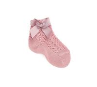 Condor - Calcetines cortos de Perlé calados con lazo - BEBE Y NIÑA (ROSA PALO, 00)