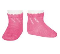 Cóndor Calcetines cortos de perlé para bebé con calado diagonal Rosa, Talla 2 (18-24 meses)