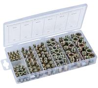 Condor Herramienta 9050 | Surtido de tuercas remaches | M3 M4 M5 M6 M8 M10 | Remaches roscados | Tuercas para remaches | Acero (galvanizado) | 150 piezas