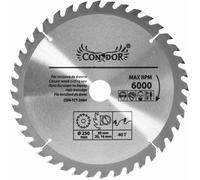 Condor piña de corte widia 250 x 30 x 40 dientes, ideal para cortes p