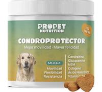 Condroprotector Perros. 120 Masticables. Antiinflamatorio 100% Natural. Fortalece Cartilagos y Protege Articulaciones. Condroitina, Glucosamina, MSM, Colageno, Acido Hialuronico. Sabor Pollo. Vit. E,C