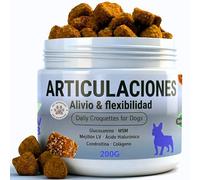 Condroprotector Perros Hecho en España 200 Uds Suplemento 100% Natural Cúrcuma Ácido Hialurónico Mejillón Labios Verdes MSM Glucosamina Condroitina Salmón Colágeno | Complemento Articulaciones Perro