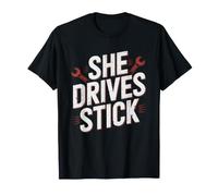 Conduce Manual Transmision Auto Mujeres Mujer Chica Tres Camiseta