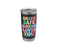 Conduce seguro que alguien te ama cuidadoso recordatorio seguridad vial Vaso térmico de acero inoxidable de doble pared