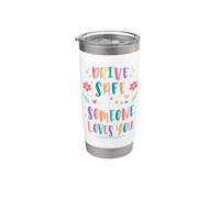 Conduce seguro que alguien te ama cuidadoso recordatorio seguridad vial Vaso térmico de acero inoxidable de doble pared