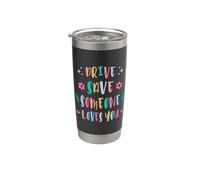 Conduce seguro que alguien te ama cuidadoso recordatorio seguridad vial Vaso térmico de acero inoxidable de doble pared