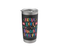 Conduce seguro que alguien te ama cuidadoso recordatorio seguridad vial Vaso térmico de acero inoxidable de doble pared