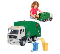 Conducido por Battat - Gran camin de reciclaje de juguetes para nios - Toy City Vehicle - Lights & Sounds Toy Truck - Partes mviles - 3 aos +