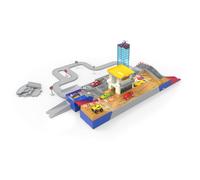 Conducido por Battat - Playset de hipdromo plegable 84 PCS - 6 mini autos, incluyendo Race Car Monster Truck - Pistas conectables y ms accesorios -