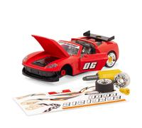 Conducido por Battat Take-Apart Sports Car Playset Coche de juguete rojo de 34 piezas Juguete STEM con mini herramienta Luces y sonidos A partir
