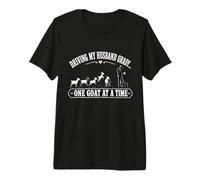 Conducir a mi Esposo Loco una Cabra a la Vez Divertido Cabra Esposa Camiseta Premium