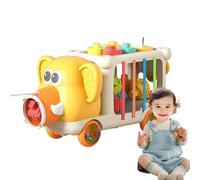 Conducir con juguetes de coche, juguetes de elefante para niños - elefante colorido - tirar a lo largo de los juguetes - Divertido juego de motricidad fina - Juego educativo para el hogar, actividades
