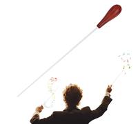 Conducting Baton Wooden Handle - Wood Fiberglass 38 cm 13G | Stage Orchestra Marching Drum Class Stick | Ergonomic Grip Performance Music Conductor Tool