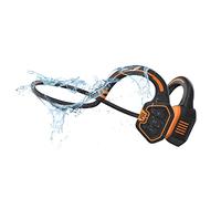 Conduction Labs Freestyle - Auriculares de natación de conducción ósea de Oreja Abierta, IP68 Impermeables, Auriculares inalámbricos Bluetooth, conducción ósea, Resistentes al Agua, (Negro/Naranja)