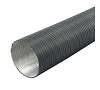 Conducto de aire flexible de aluminio, 125 mm x 2,5 m, color antracita, resistente al calor hasta 200 °C, para sistemas de ventilación