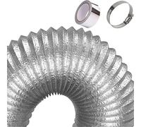 Conducto De Aire Flexible Para Aire Acondicionado Tubo Flexible De Aluminio Diámetro 80/100/110/120/150/160/170/180/200mm Para Aire Acondicionado, Secadora O Campana Extractora Con 2 Abrazaderas (Col