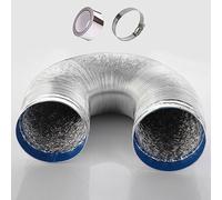 Conducto De Aire Flexible Tubo Flexible De Aluminio Ventilación Con 2 Abrazaderas De Acero Ø 80/100/110/120/150/160/170/180/200mm Tubo De Salida De Aire Para Aire Acondicionado Campana Extractora (Co